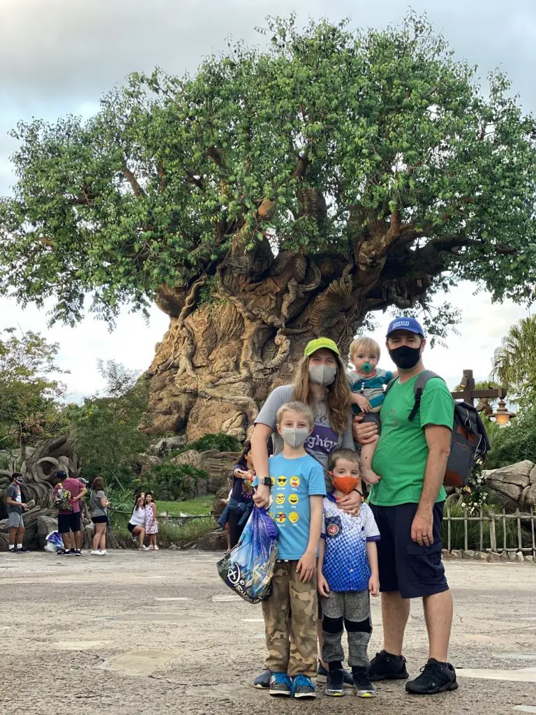 family in front of Animal Kingdom